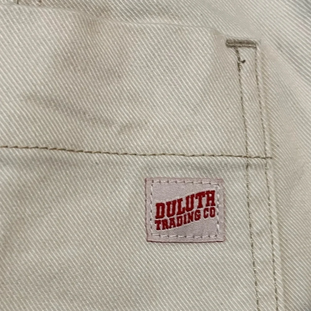 Duluth Trending Co Womens Ivory Wide Leg Baggy Cargo Pants Thick Cotton Sz 8